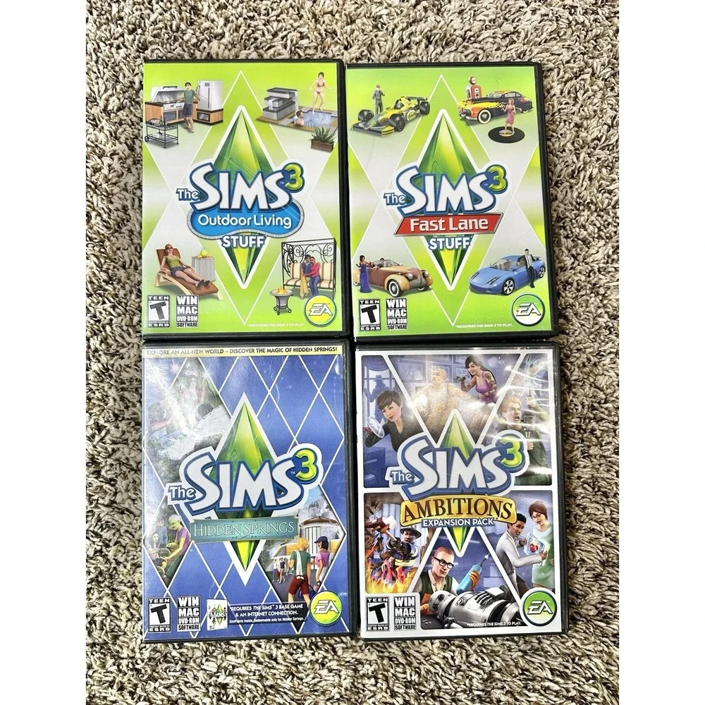 THE SIMS 3 PC MAC Game CD ROM Expansion Packs Manuals Lot of 8